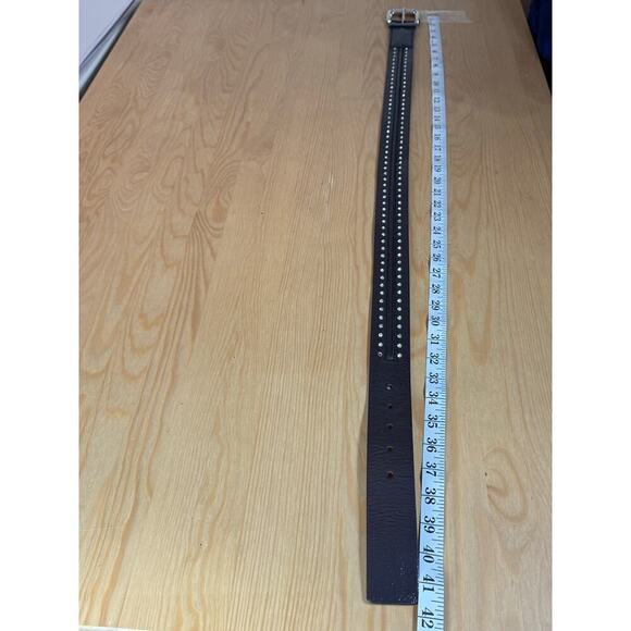 Michael Kors Womens Belt Brown Patent Leather Studded Rhinestones Glam Y2K M 90s - Picture 7 of 7